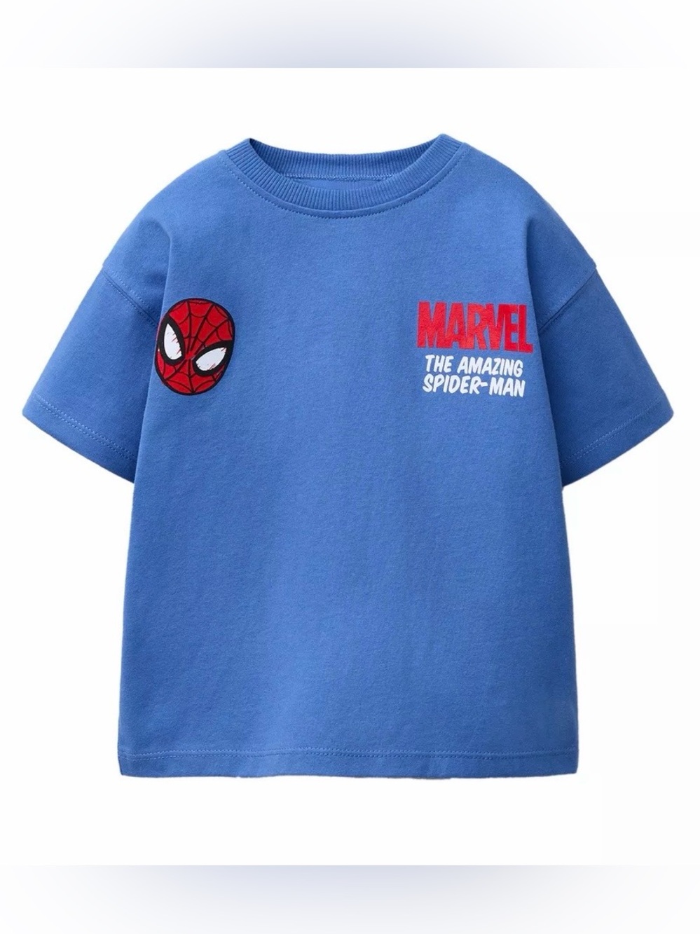 Zara Blue Kids Spider-Man Graphic Tee with Red Accents